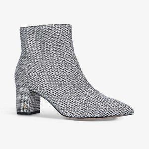 Kurt Geiger Burlington Houndstooth-Print Woven Ankle Boots 38 - 7